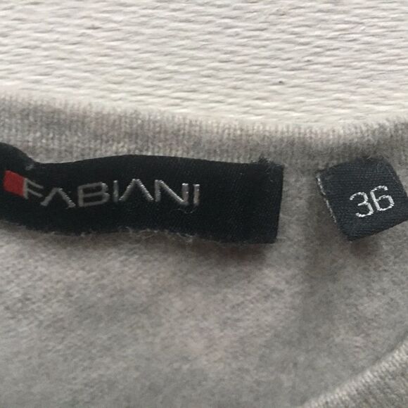 Fabiani Sweater Cashmere Pullover Gray Long Sleeve - Picture 6 of 6